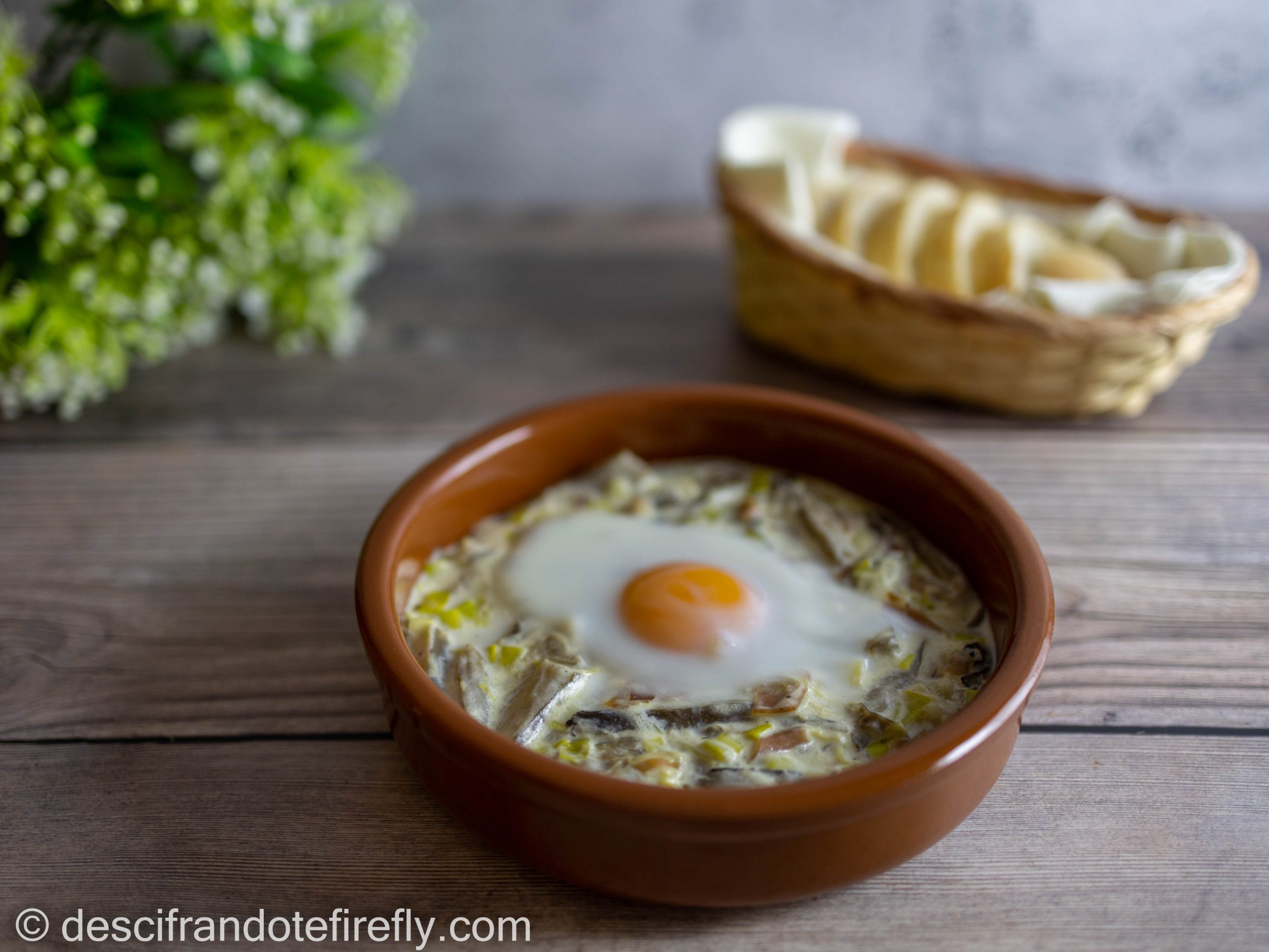 Huevos al plato con setas