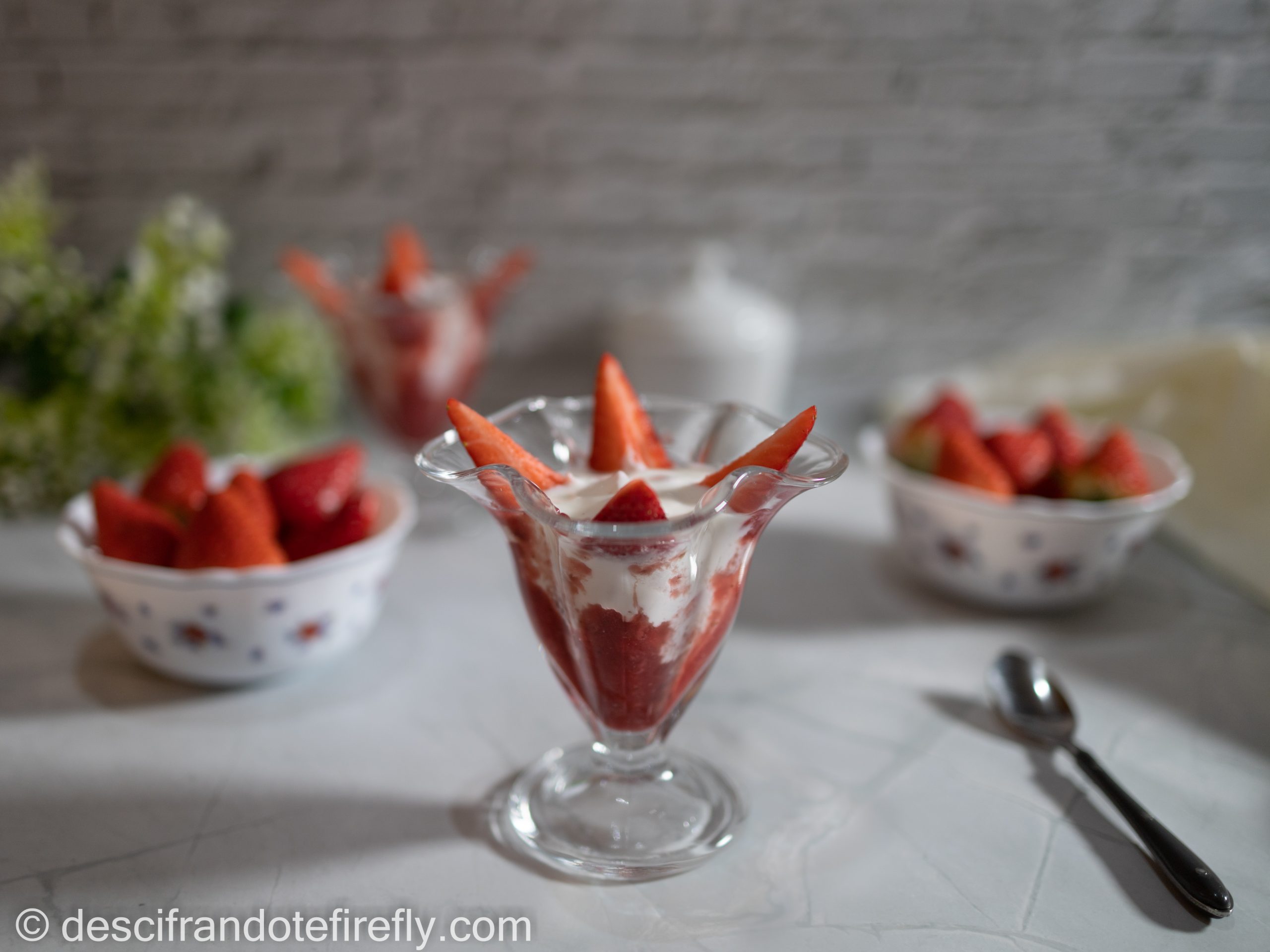 Copa de yogur con fresas